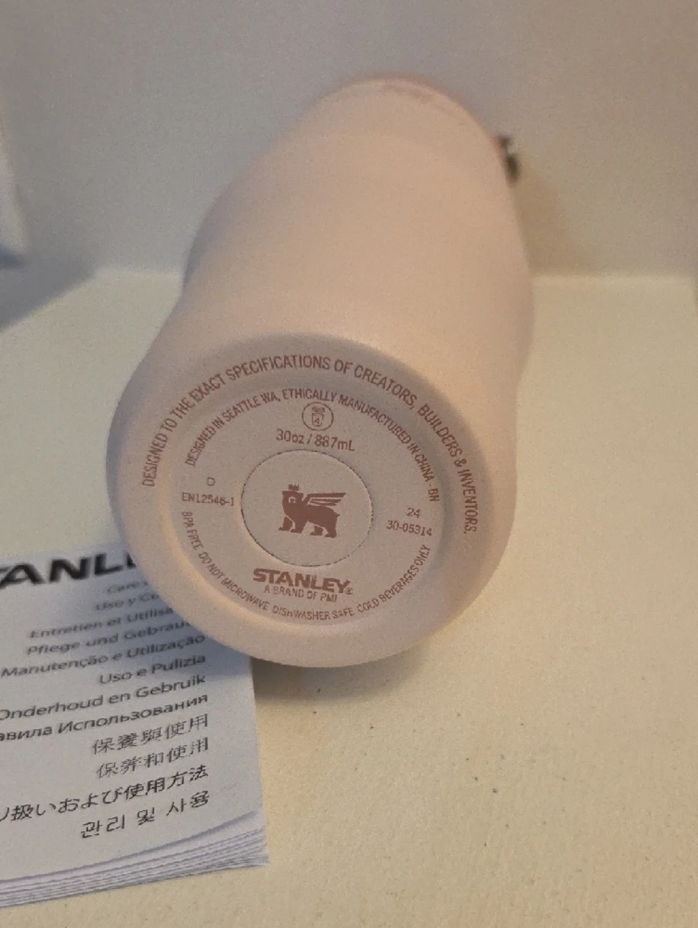Stanley Blush Pink Travel Bottle with Folding Handle - Picture 2 of 3